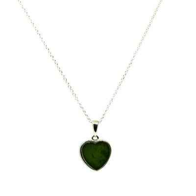 Sterling Silver Pounamu Heart Pendant - Walker & Hall