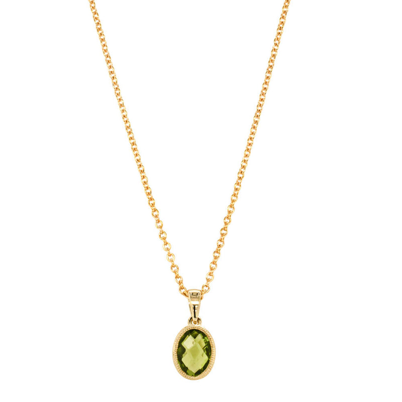 9ct Yellow Gold Peridot Lemongrass Pendant - Necklace - Walker & Hall