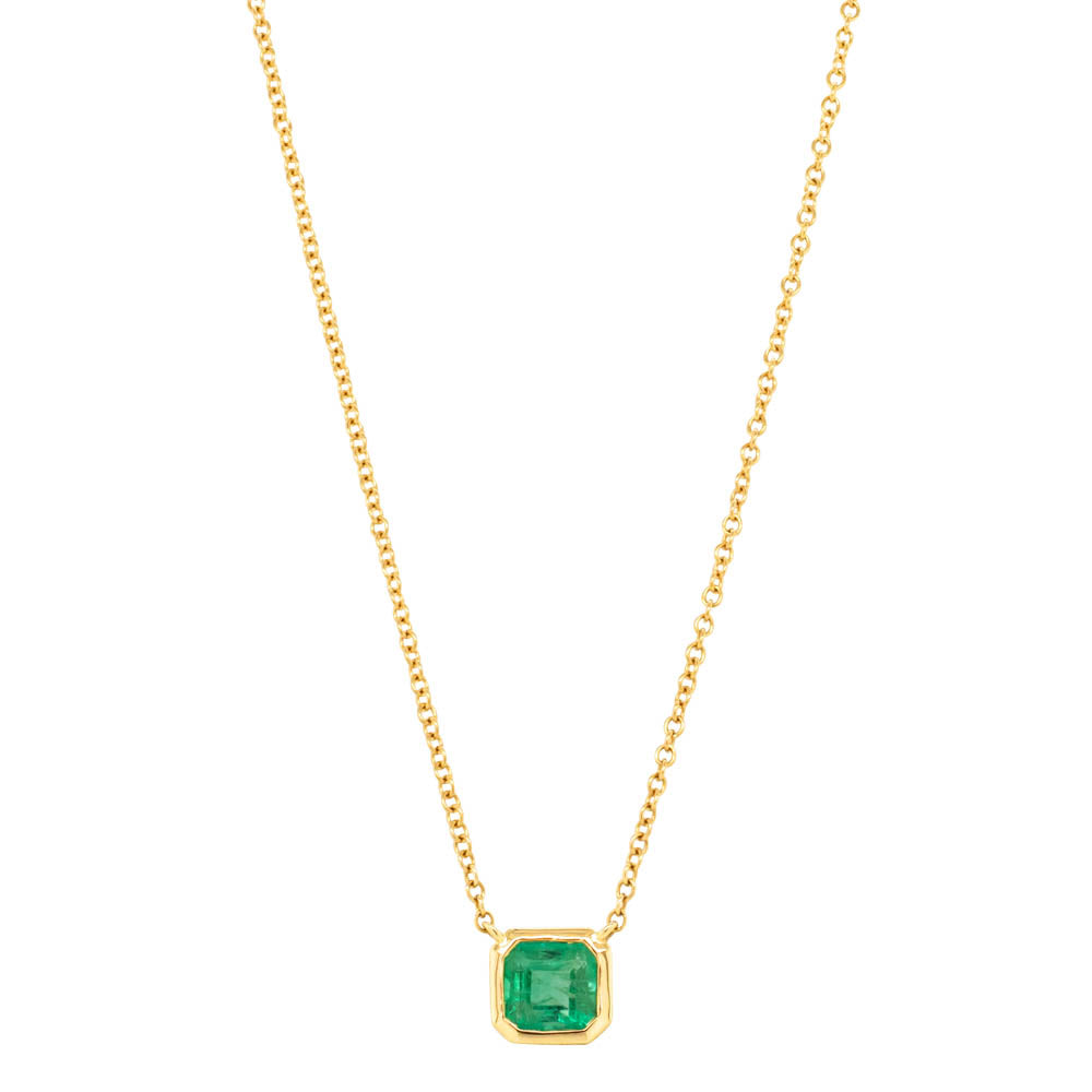 18ct Yellow Gold .82ct Emerald Natalia Pendant - Necklace - Walker & Hall