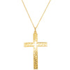 Vintage 18ct Yellow Gold Engraved Cross Pendant With Chain - Necklace - Walker & Hall