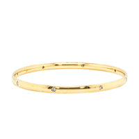 18ct Yellow Gold Diamond Lucky Bangle - Bracelet - Walker & Hall