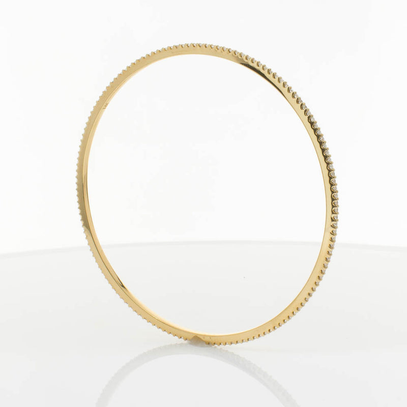 18ct Yellow Gold 1.03ct Diamond Eternity Bangle-Bracelet-Walker & Hall