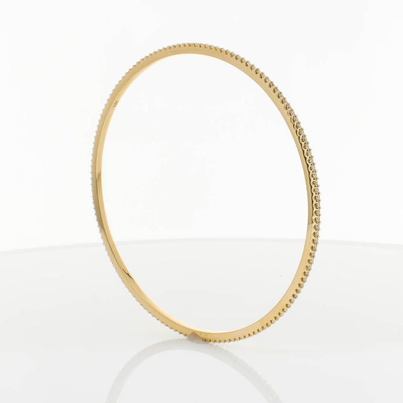 18ct Yellow Gold 1.03ct Diamond Eternity Bangle-Bracelet-Walker & Hall
