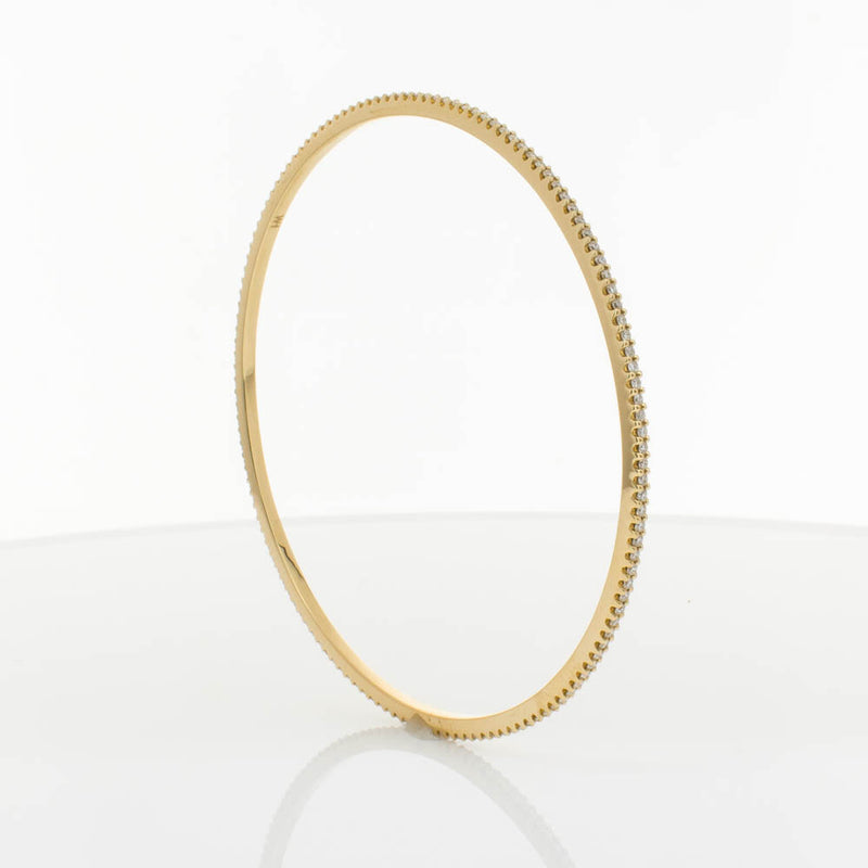 18ct Yellow Gold 1.03ct Diamond Eternity Bangle-Bracelet-Walker & Hall