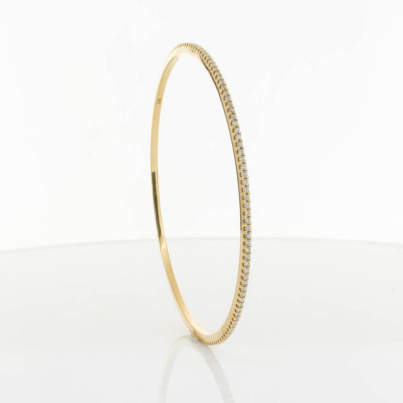 18ct Yellow Gold 1.03ct Diamond Eternity Bangle-Bracelet-Walker & Hall