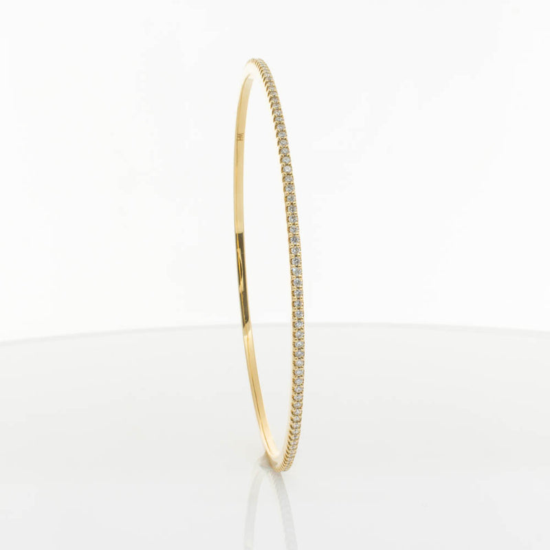 18ct Yellow Gold 1.03ct Diamond Eternity Bangle-Bracelet-Walker & Hall