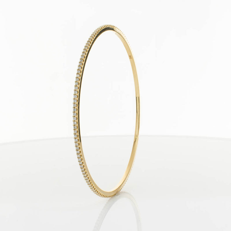 18ct Yellow Gold 1.03ct Diamond Eternity Bangle-Bracelet-Walker & Hall