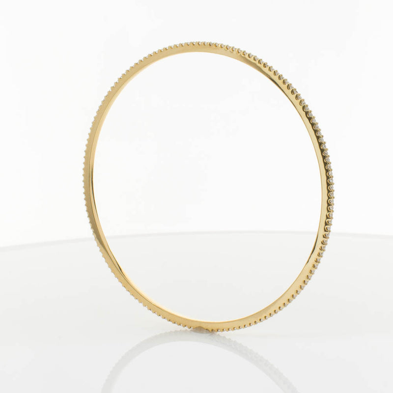 18ct Yellow Gold 1.03ct Diamond Eternity Bangle-Bracelet-Walker & Hall