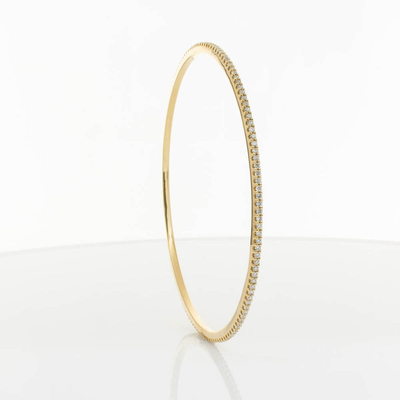 18ct Yellow Gold 1.03ct Diamond Eternity Bangle-Bracelet-Walker & Hall