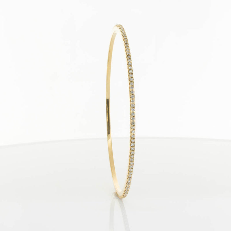 18ct Yellow Gold 1.03ct Diamond Eternity Bangle-Bracelet-Walker & Hall