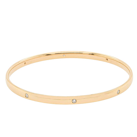 9ct Yellow Gold Diamond Lucky Bangle - Bracelet - Walker & Hall