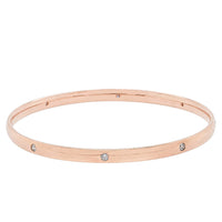 9ct Rose Gold Diamond Lucky Bangle - Bracelet - Walker & Hall