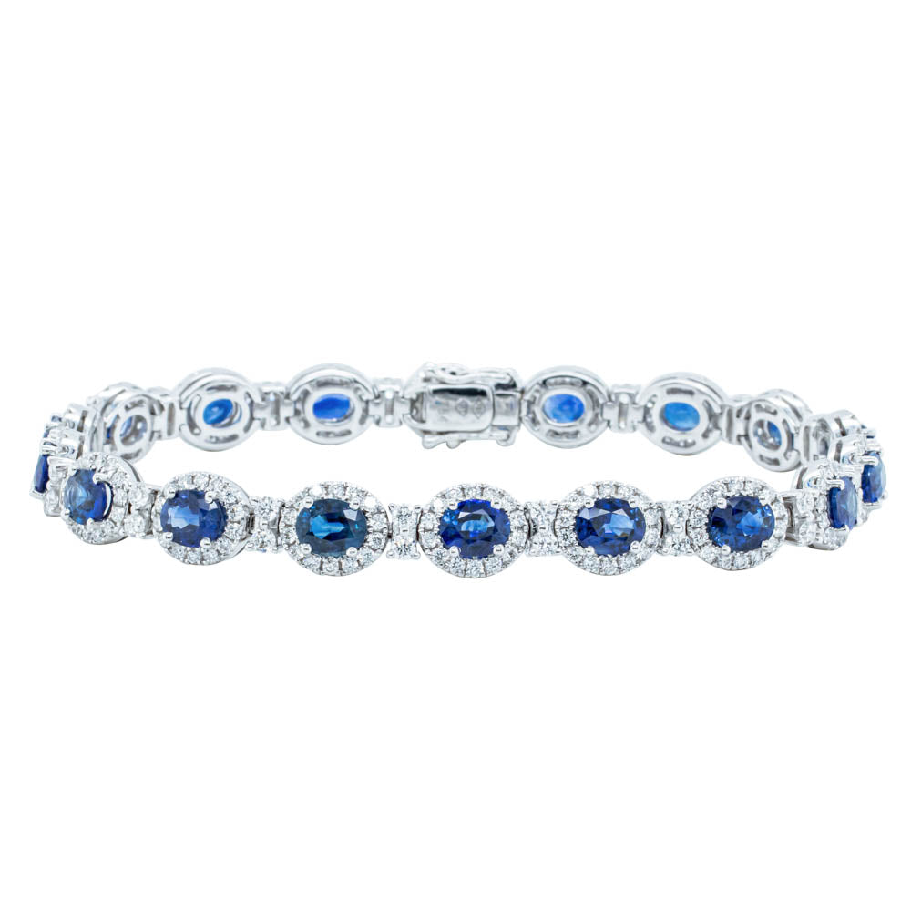 Sapphire bracelet white on sale gold