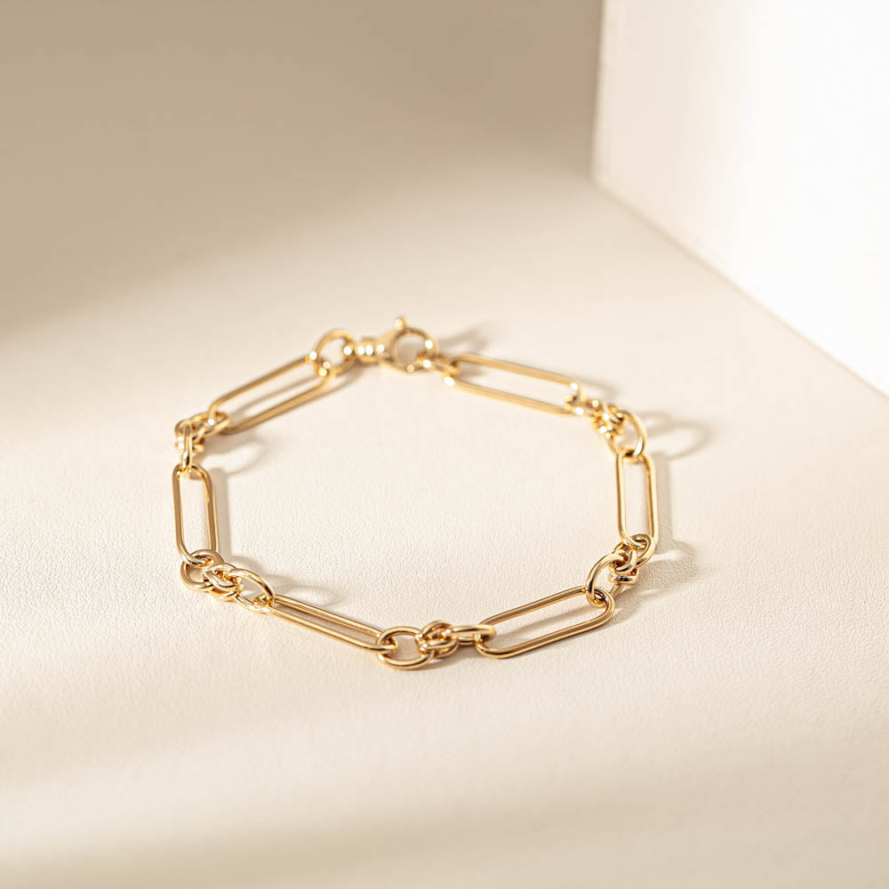 Gold paperclip clearance link bracelet