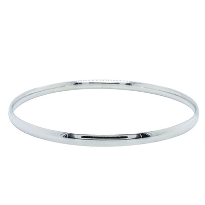 9ct White Gold 4mm Bangle - Bracelet - Walker & Hall