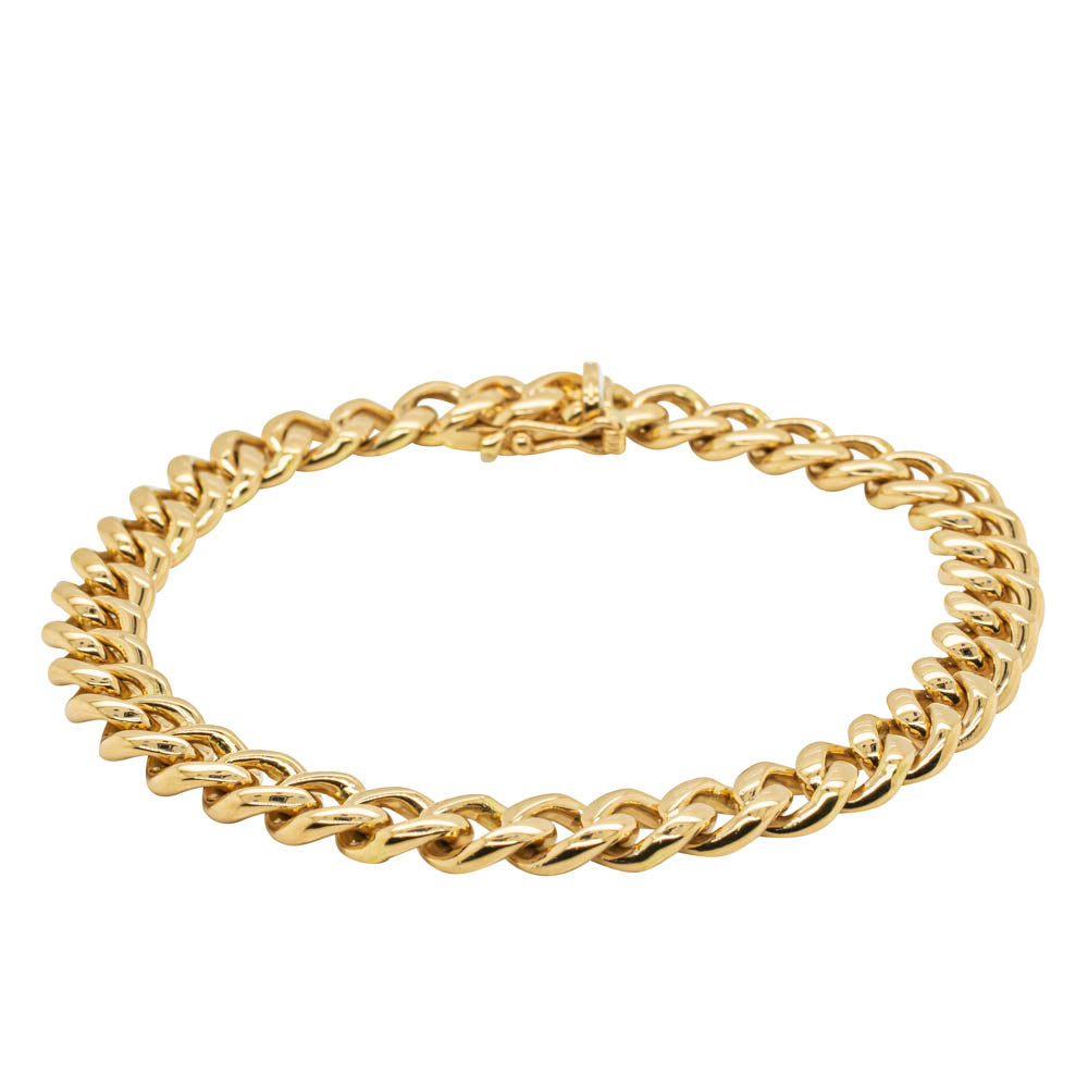 Mens 18ct gold deals curb bracelet
