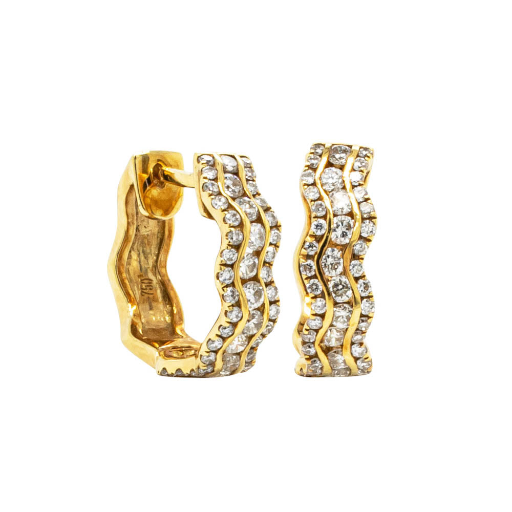 Buy Niaj Boujee Balis Yellow Gold Diamond-Studded Huggie Earrings | Yellow  Gold Color Women | AJIO LUXE