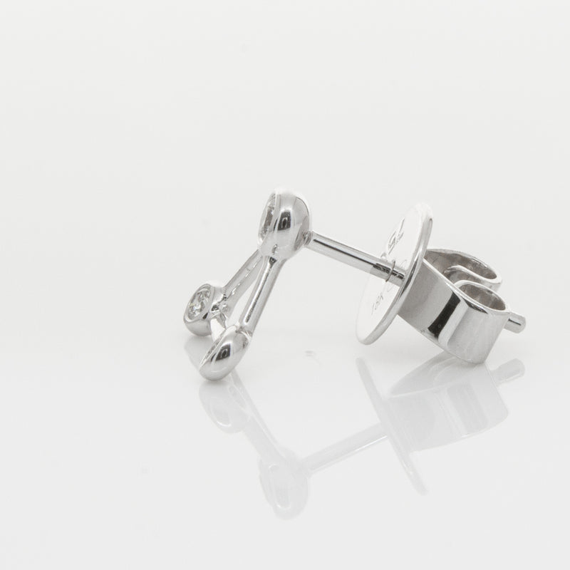 18ct White Gold & Diamond Single Water Element Earring-Earrings-Walker & Hall