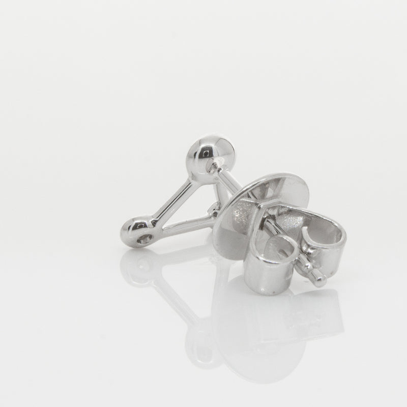 18ct White Gold & Diamond Single Water Element Earring-Earrings-Walker & Hall