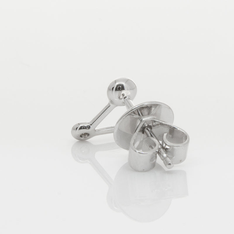 18ct White Gold & Diamond Single Water Element Earring-Earrings-Walker & Hall