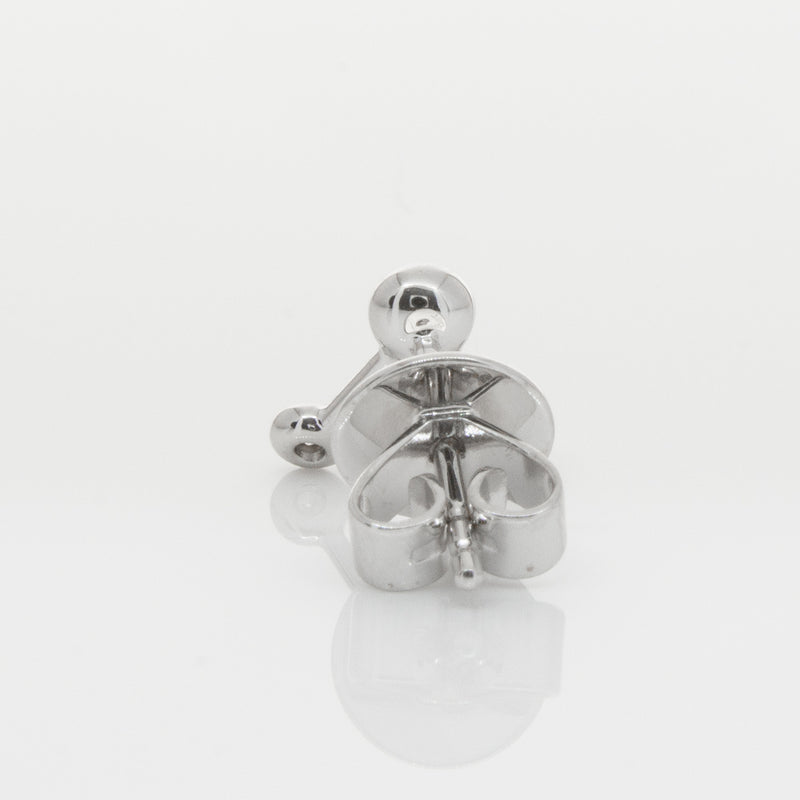 18ct White Gold & Diamond Single Water Element Earring-Earrings-Walker & Hall