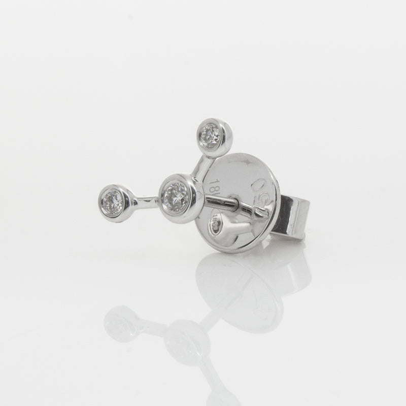 18ct White Gold & Diamond Single Fire Element Earring-Earrings-Walker & Hall
