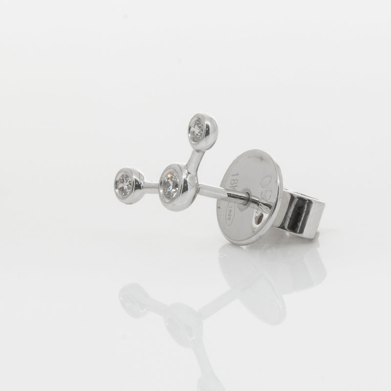 18ct White Gold & Diamond Single Fire Element Earring-Earrings-Walker & Hall
