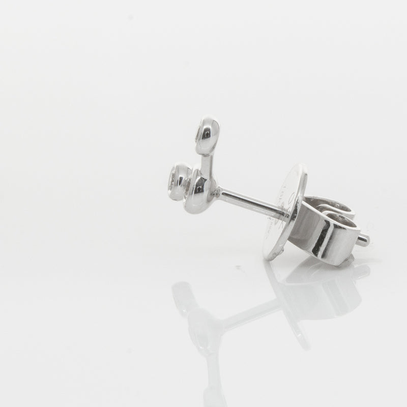 18ct White Gold & Diamond Single Fire Element Earring-Earrings-Walker & Hall