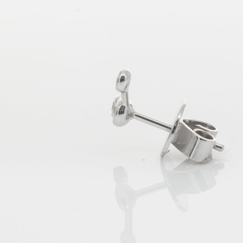 18ct White Gold & Diamond Single Fire Element Earring-Earrings-Walker & Hall