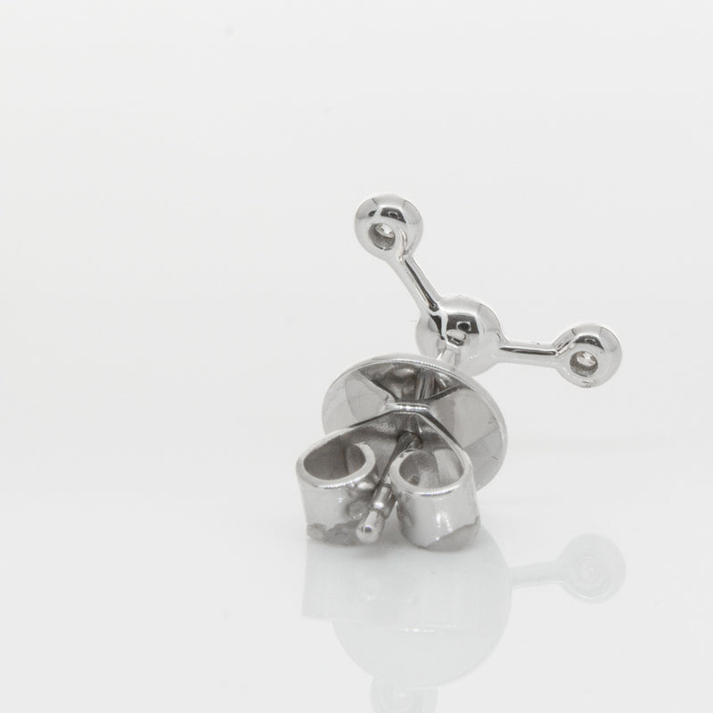 18ct White Gold & Diamond Single Fire Element Earring-Earrings-Walker & Hall