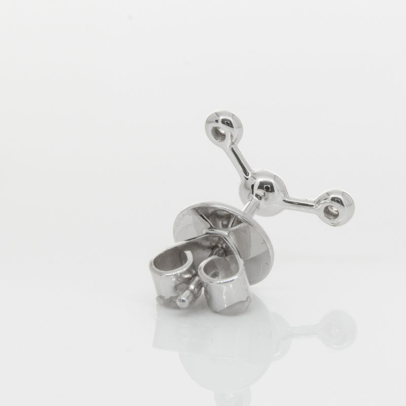 18ct White Gold & Diamond Single Fire Element Earring-Earrings-Walker & Hall