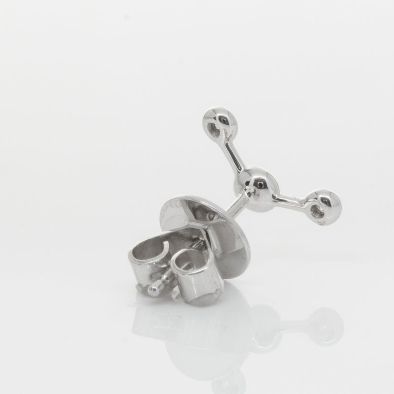 18ct White Gold & Diamond Single Fire Element Earring-Earrings-Walker & Hall