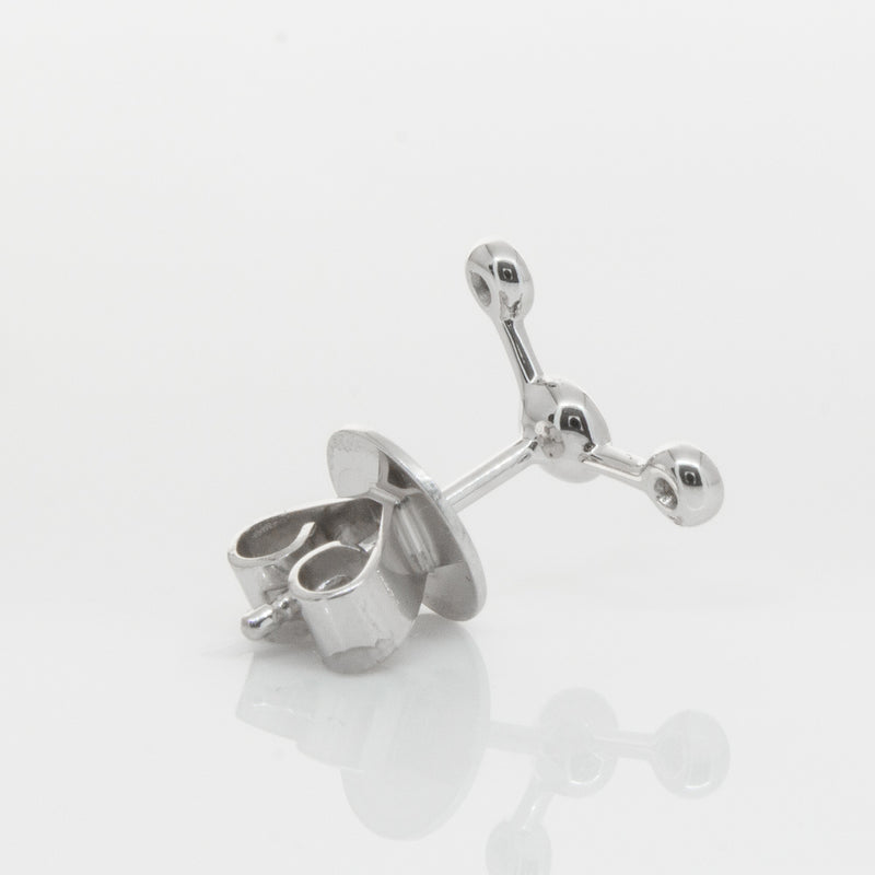 18ct White Gold & Diamond Single Fire Element Earring-Earrings-Walker & Hall