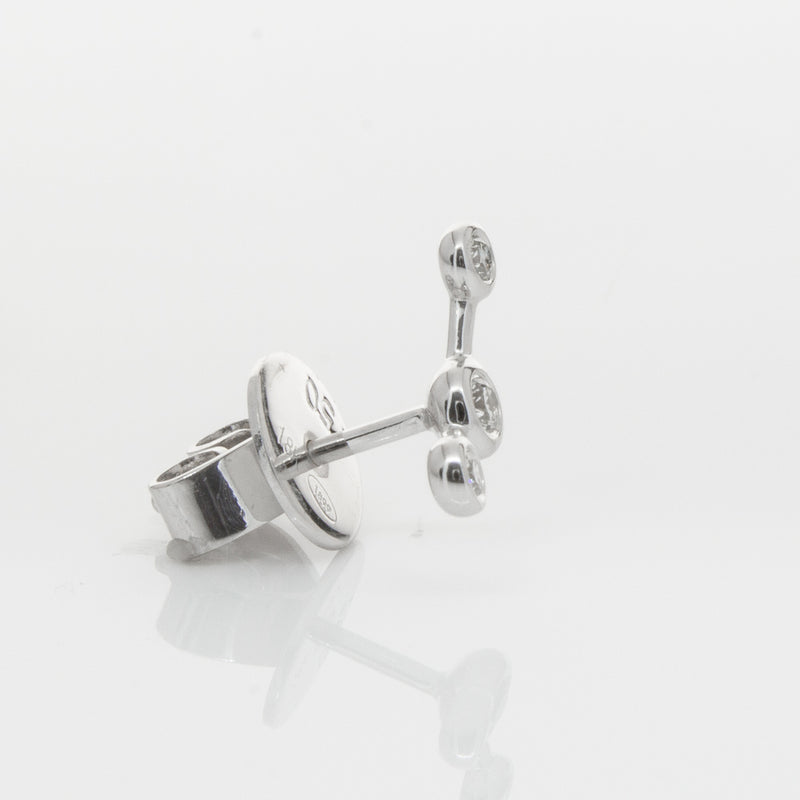 18ct White Gold & Diamond Single Fire Element Earring-Earrings-Walker & Hall