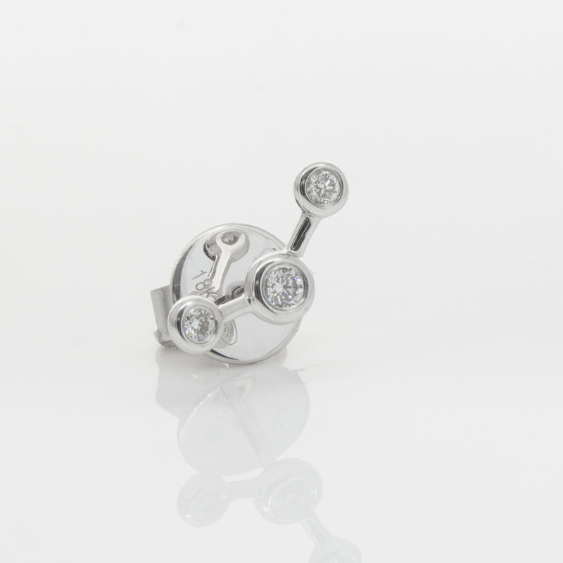 18ct White Gold & Diamond Single Fire Element Earring-Earrings-Walker & Hall