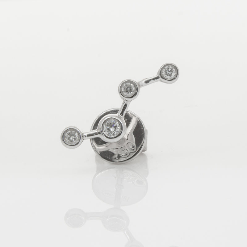 18ct White Gold & Diamond Single Air Element Earring-Earrings-Walker & Hall