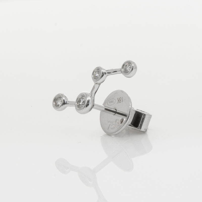 18ct White Gold & Diamond Single Air Element Earring-Earrings-Walker & Hall