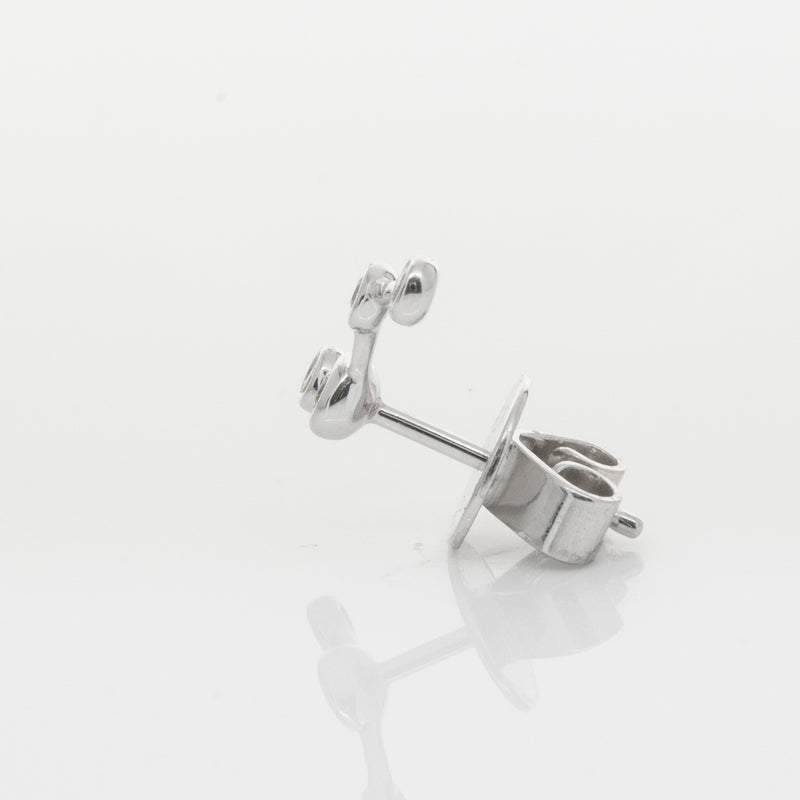 18ct White Gold & Diamond Single Air Element Earring-Earrings-Walker & Hall