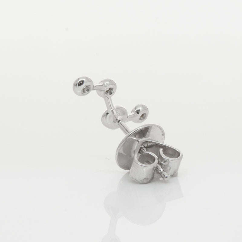 18ct White Gold & Diamond Single Air Element Earring-Earrings-Walker & Hall