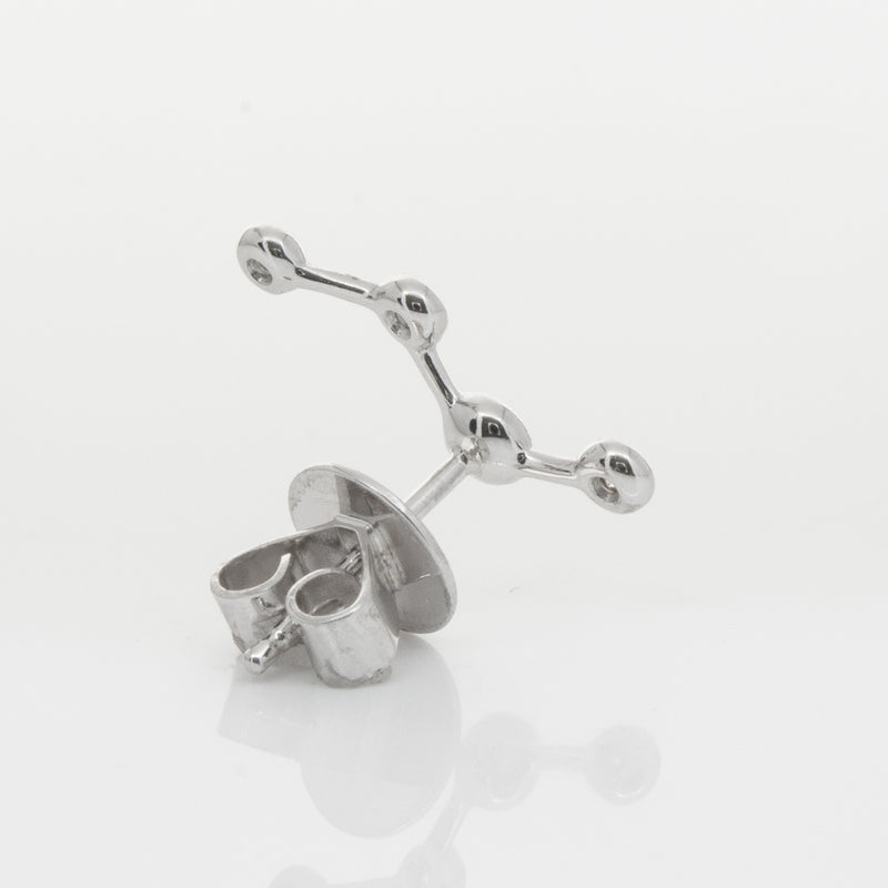 18ct White Gold & Diamond Single Air Element Earring-Earrings-Walker & Hall