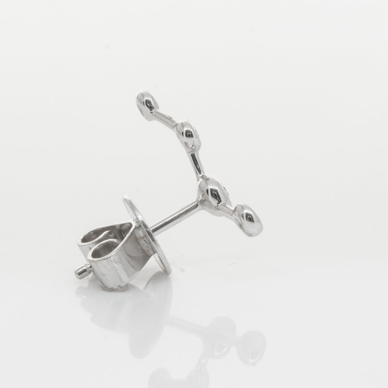 18ct White Gold & Diamond Single Air Element Earring-Earrings-Walker & Hall