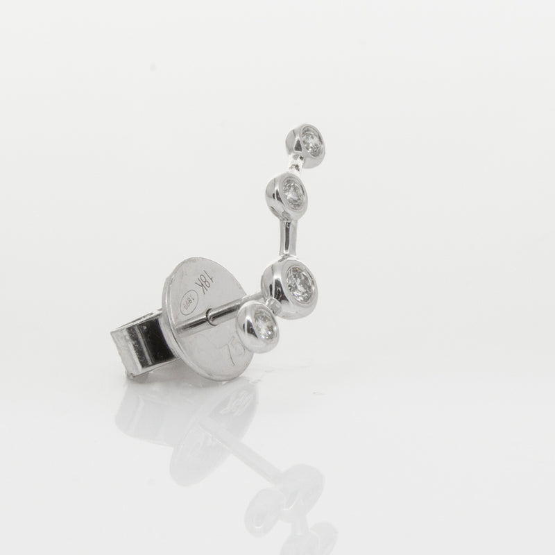 18ct White Gold & Diamond Single Air Element Earring-Earrings-Walker & Hall
