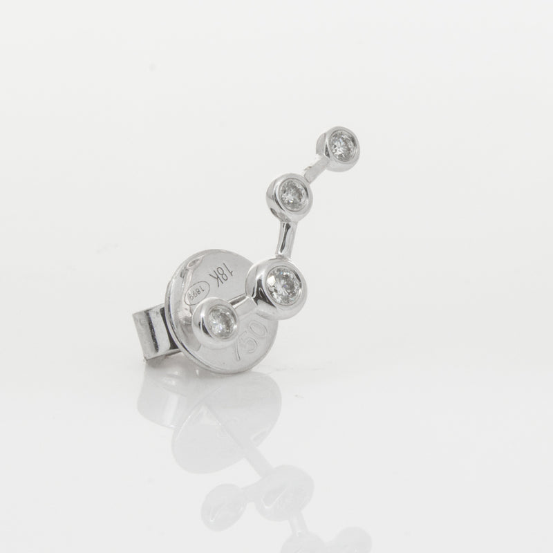 18ct White Gold & Diamond Single Air Element Earring-Earrings-Walker & Hall