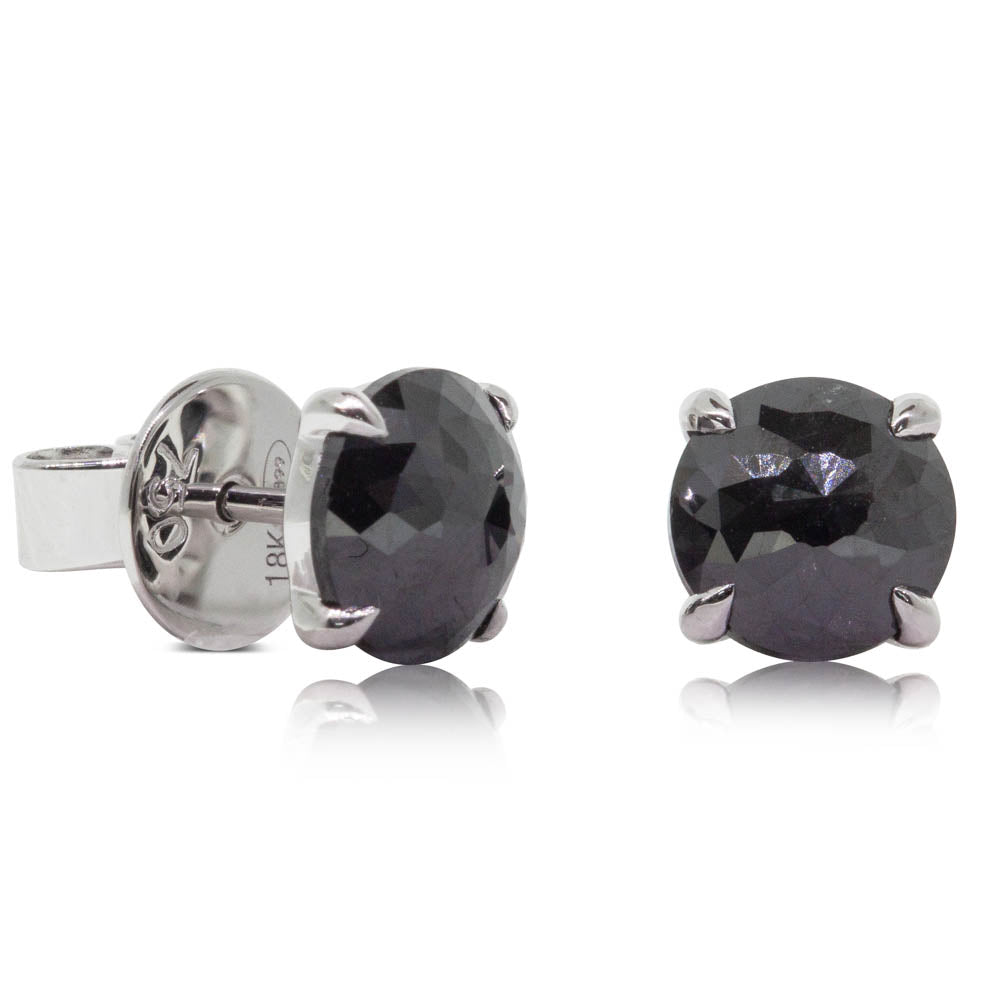 PRINCESS FLOWER EARRINGS WITH DIAMONDS AND BLACK JADE - Roberto Coin