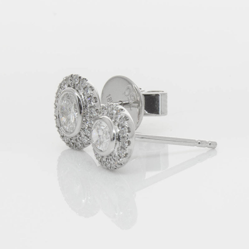 18ct White Gold .46ct Oval Cut Diamond Isla Earrings-Earrings-Walker & Hall
