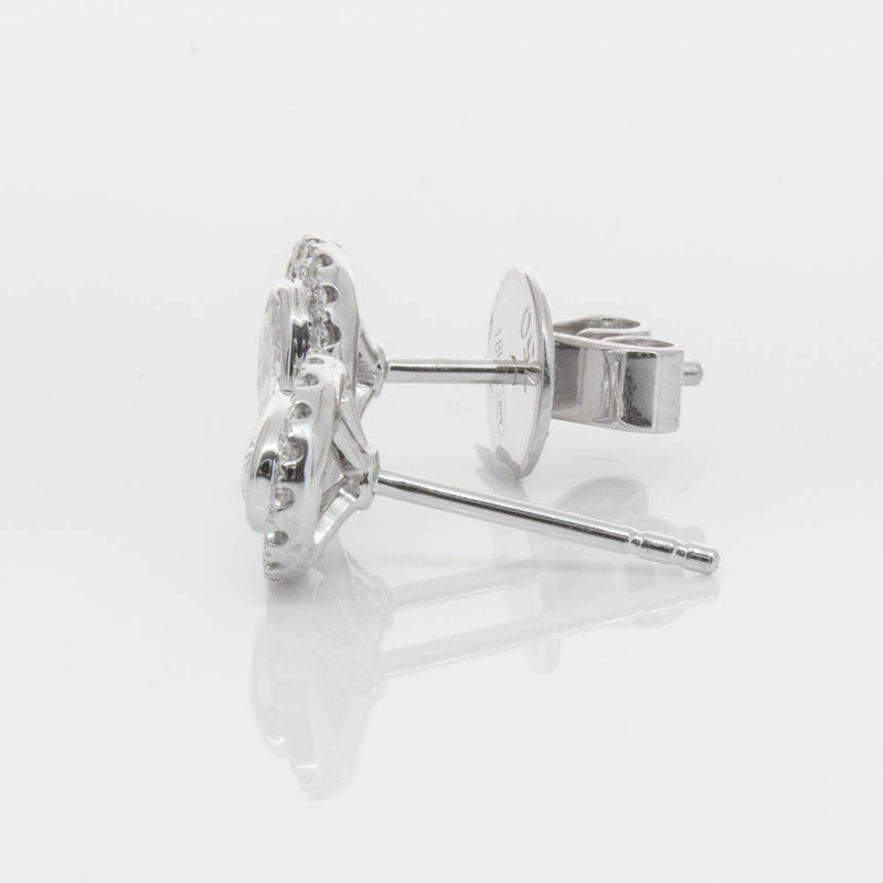 18ct White Gold .46ct Oval Cut Diamond Isla Earrings-Earrings-Walker & Hall