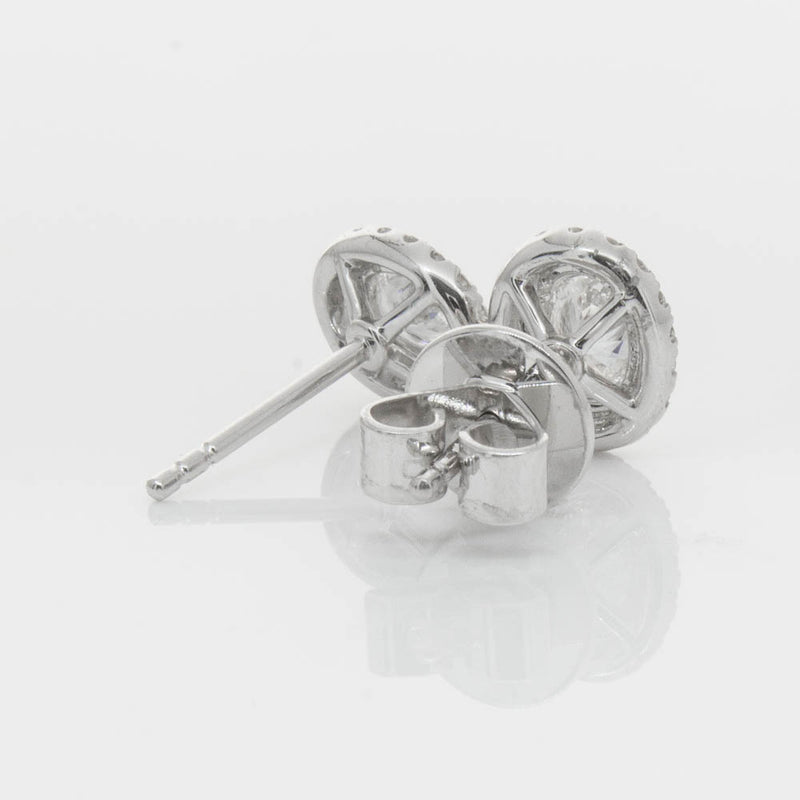 18ct White Gold .46ct Oval Cut Diamond Isla Earrings-Earrings-Walker & Hall