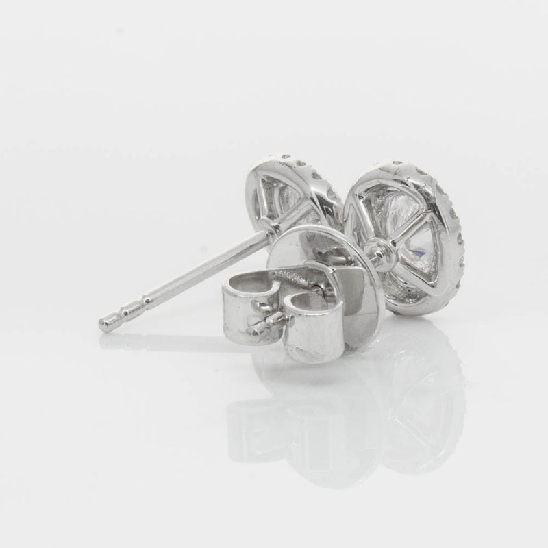 18ct White Gold .46ct Oval Cut Diamond Isla Earrings-Earrings-Walker & Hall