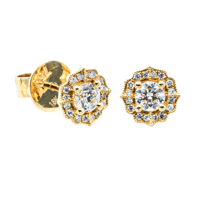 18ct Yellow Gold Diamond Paramount Earrings-Earrings-Walker & Hall