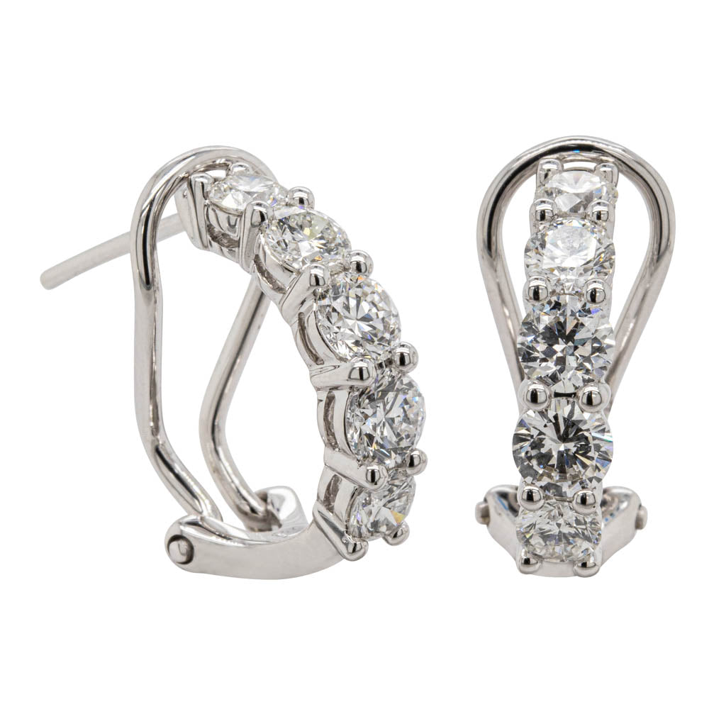 18ct White Gold 1.91ct Diamond Hoop Earrings - Walker & Hall